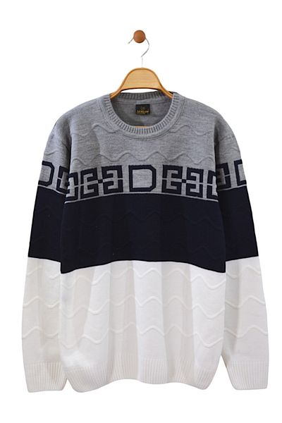 fearlessmoda Men's Knitwear Patterned Sweater - 100% Acrylic -02