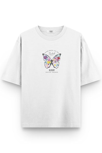 Overoz Μπλουζάκι με στάμπα πεταλούδας Semi Oversize 1131
