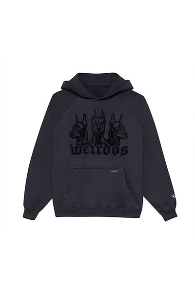 Cos Weirdos Anthracite Rhinestone Stone Sweatshirt Hoodie