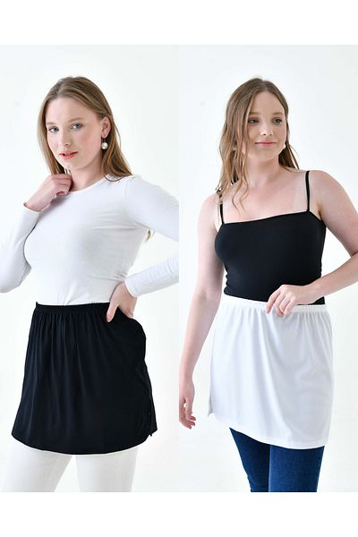 mirach Stretchy Lycra Combed Cotton Skirt and t Shirt Look Short 2 Pack
