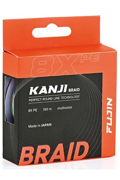 Fujin 8 X Kanji Braid - Perfect Round Line, 0,165mm, 7.00kg - Multi Color, 150m