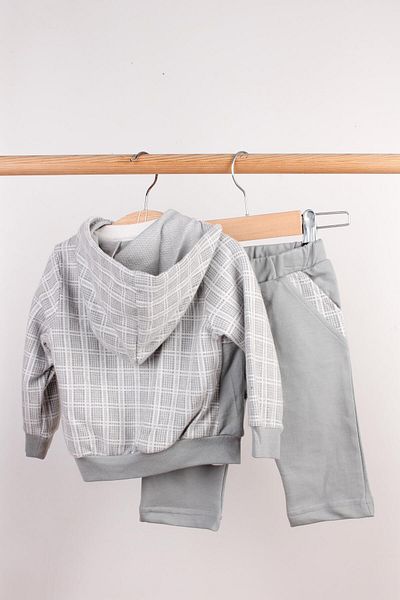 Mini Ropa Baby Boy 3 Piece Set Luxury Baby Set Cardigan Hooded Sweat Set