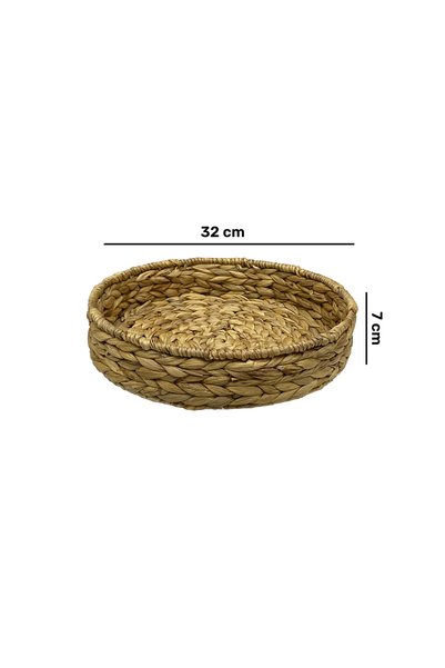 CasaLinda Natural Wicker Weave Decorative Round Basket, Rustic Style Organization Solution