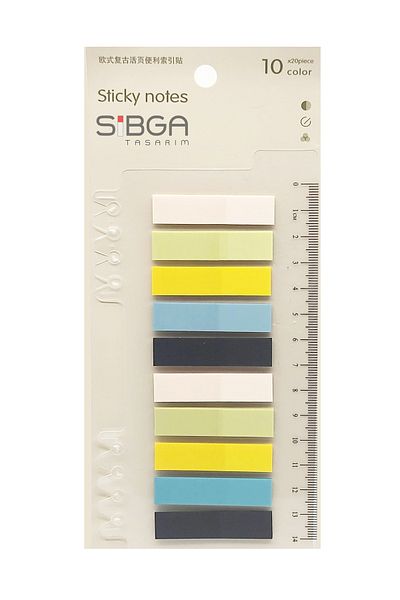 sibga tasarım Transparent Colored Post-It Note Paper - 200 Sheets Bookmark Sticker