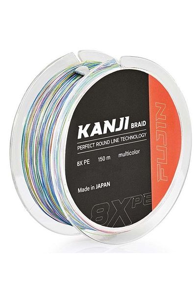 Fujin 8 X Kanji Braid - Perfect Round Line, 0,165mm, 7.00kg - Multi Color, 150m