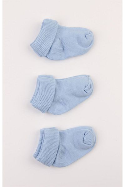 Mini Ropa Blue Cotton 3-Piece Baby Socks