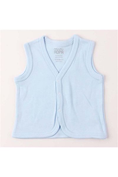 Mini Ropa Plain Blue Vest for Unisex Baby