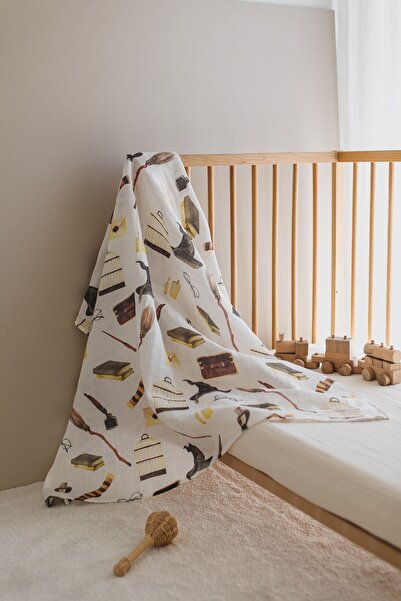 Little Dude %100 Organik Pamuk Çift Katlı Müslin Örtü-harry Potter- 100cm*100cm(ÜRÜNDE KESE YOKTUR.)