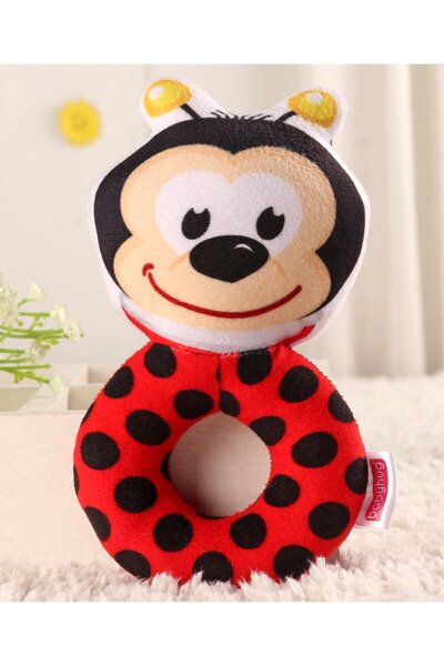 Babyhug Babyhug Lady Bug Face Rattle , Soft-Edged, Lightweight, Sound-Generating Toy for Babies 3M+ Red