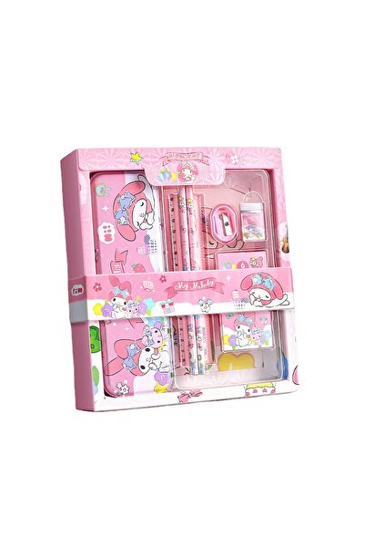 MJ TOYS Sanrio Kuromi My Melody 12 Parça Kırtasiye Seti Kuromi Metal Kalemlik...