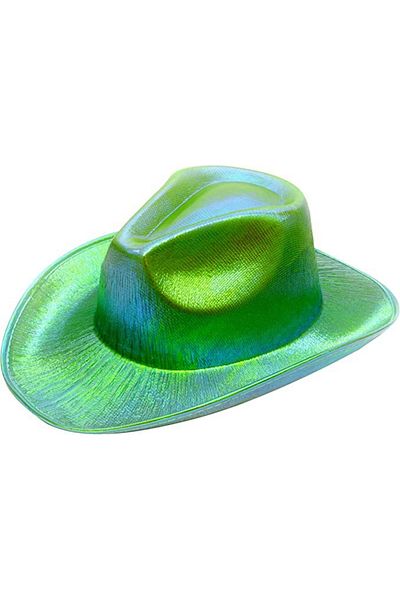 Ethab Ticaret Neon Hologram Cowboy Model Party Hat Green Adult 39X36X14 cm