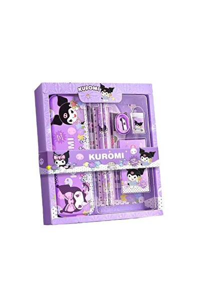MJ TOYS Sanrio Kuromi My Melody 12 Parça Kırtasiye Seti Kuromi Metal Kalemlik...