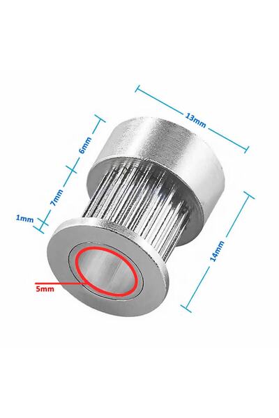ARS Robotechnicals Gt2 16 Diş Alüminyum Kasnak 5mm Delik Çapı 6mm Kayış Zamanlayıcı Doğrusal Haraket Pozisyonlayıcı
