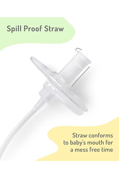 Bonfino 280mL Fruit Tritan Sippy Cup Yellow for 12+ Months Spill & Leakproof with Adjustable Strap