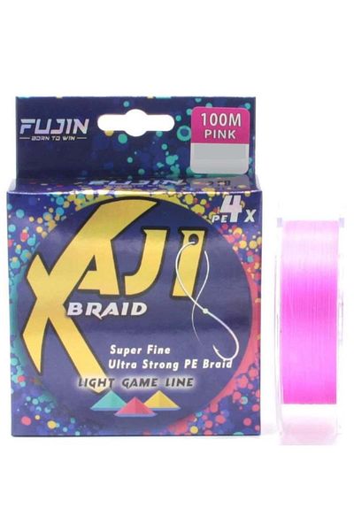 Fujin Ajı Light Set of 4 Ultra Strong 0.04mm 2.00kg - 100m Pink 1Ad Game Braid