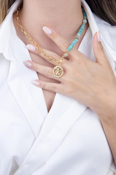 Sose Moda Natural Stone and Chain Eros Necklace