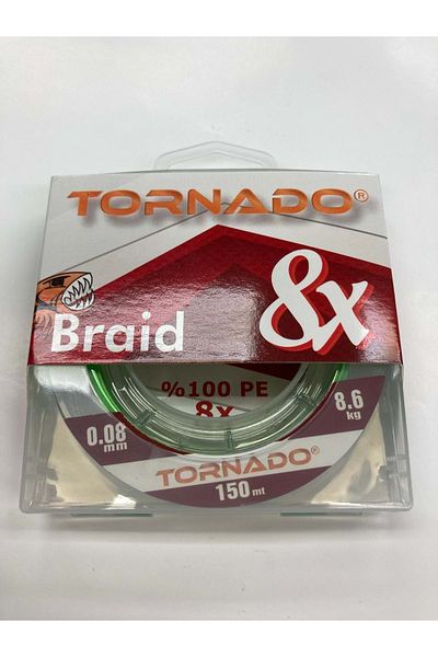 Tornado 8 X Braid Green 0.08mm 8.60kg - 150mt.Green 1pc