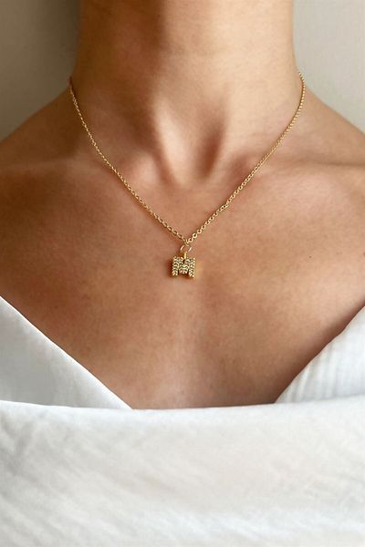 Sose Moda Gold Color Letter Chain Necklace