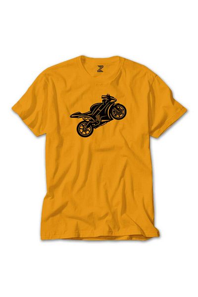 Z zepplin Κίτρινο T-shirt μοτοσικλέτας Silhouette