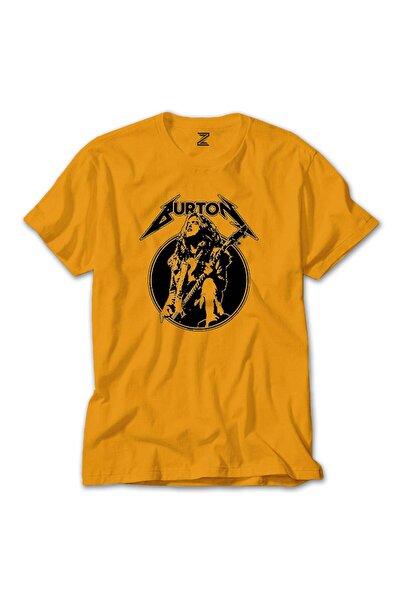 CrowsGate تي شيرت ميتاليكا كليف بيرتون جيتار أصفر