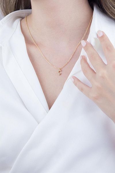 Sose Moda Gold Chain Necklace with Letter C