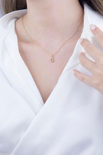 Sose Moda Gold Chain Necklace with Letter O