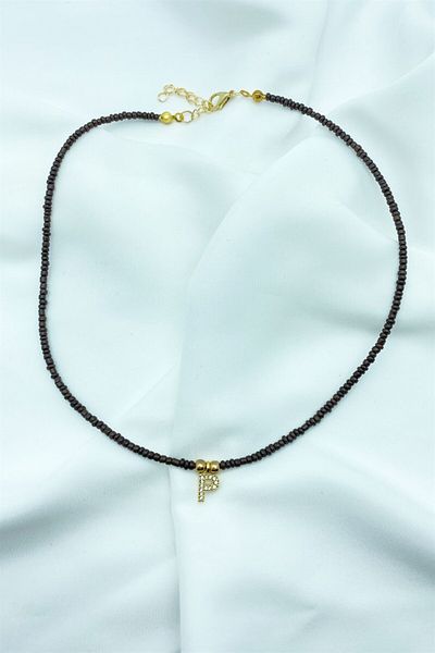 Sose Moda Letter P Bead Necklace