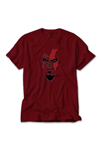 CrowsGate Tricou colorat cu fața lui Kratos God Of War, culoare roșie, mărime...