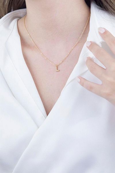 Sose Moda L Letter Gold Chain Necklace