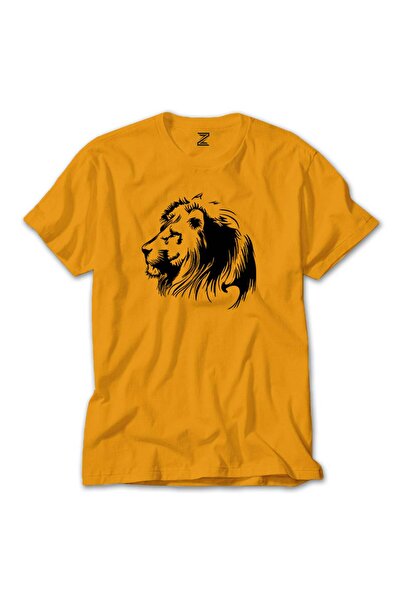 CrowsGate Black Lion Silhouette Yellow T-Shirt