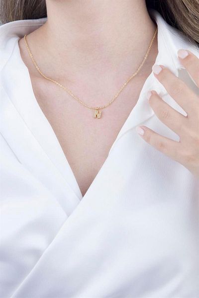Sose Moda N Letter Gold Chain Necklace