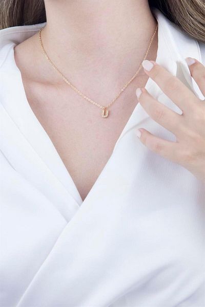 Sose Moda U Letter Gold Chain Necklace