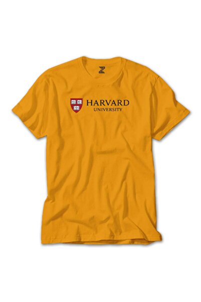CrowsGate Harvard University Logo Text Yellow T-Shirt