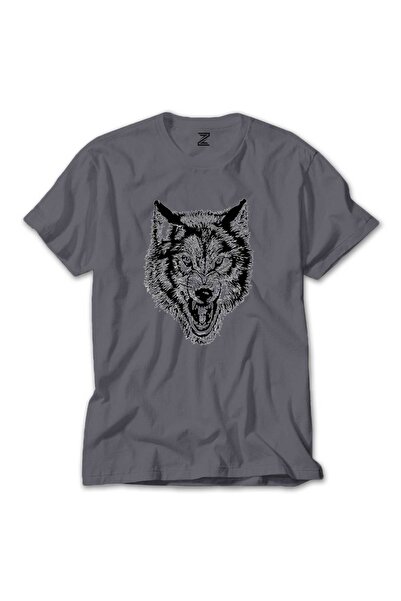 CrowsGate تي شيرت أبيض وولف رمادي