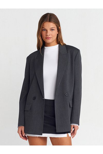 Dilvin 60752 Model Anthracite Blazer Jacket