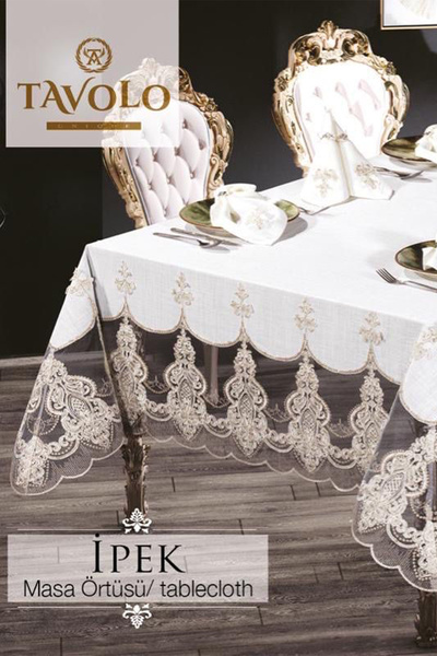 TAVOLO طقم حرير - طقم عشاء فاخر من قماش الكتان والكتان والخبز الفرنسي
