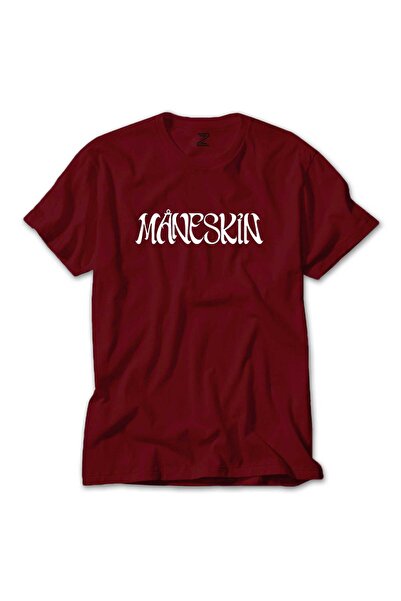 CrowsGate Tricou Maneskin cu text colorat, culoare roșie, mărimea XS