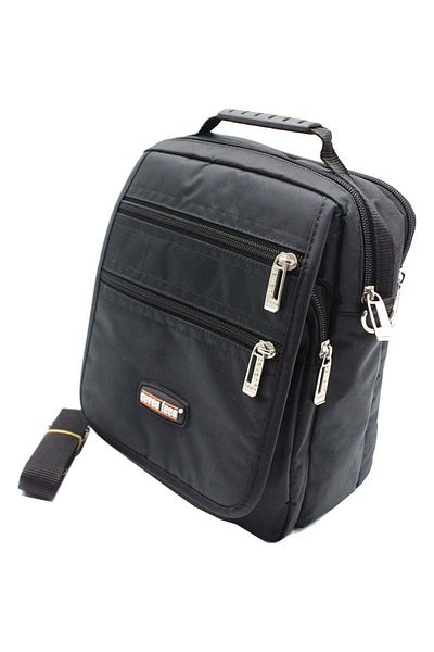 SEVENTEEN 2210 Men's Black Multi-Compartment Shoulder and Hand Strap Bag