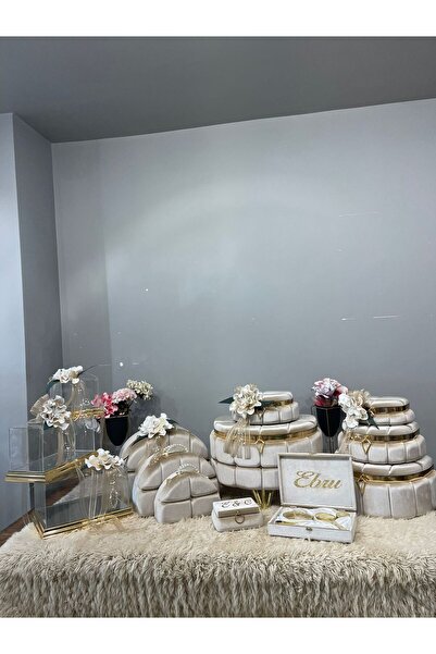 Benjamin Çeyiz İsime Özel Sandık Çeyiz Nişan Set Pleksi Fanus