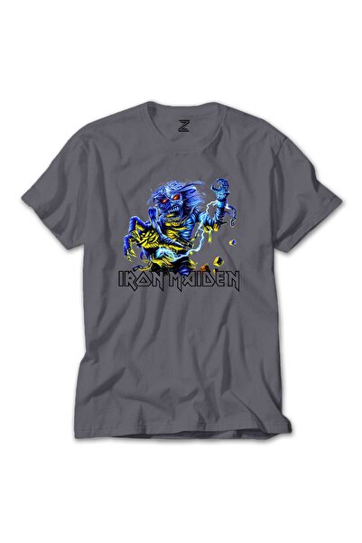 CrowsGate Tricou gri cu mânecă Iron Maiden