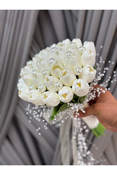 GELİNÇİÇEKCOM İçi Ve Etrafı İncili Lale Gelin Çiçeği