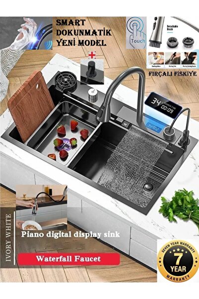 OEM Dijital Eviye Seti Dokunmatik Smart Teknolojik Antrasit Çelik 9 Fonksiyon...