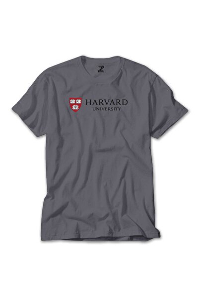 CrowsGate Harvard University Logo Text Gray T-Shirt