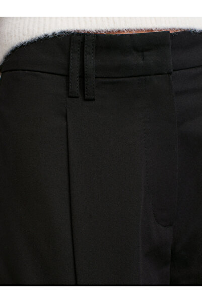 Dilvin 71530 Pileli Geniş Paça Pantolon-Siyah