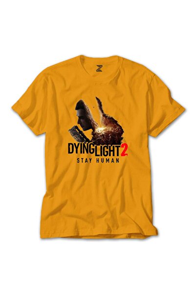 CrowsGate Tricou colorat Dying Light Stay Human, culoare galbenă, mărimea XS