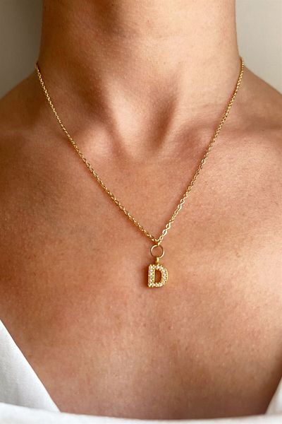 Sose Moda D Letter Gold Chain Necklace