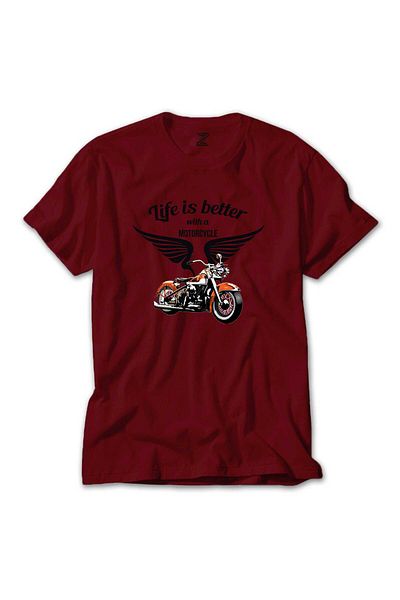 Z zepplin Vintage Harley Chopper Red T-shirt