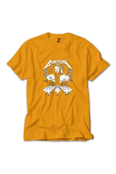 CrowsGate Μπλουζάκι Metallica Cliff Burton Face σε κίτρινο χρώμα, μέγεθος XS