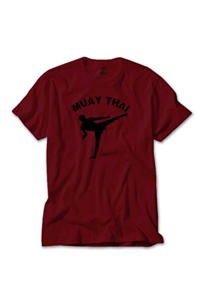 CrowsGate Κόκκινο μπλουζάκι με σιλουέτα καράτε μουάι Ταϊλάνδης