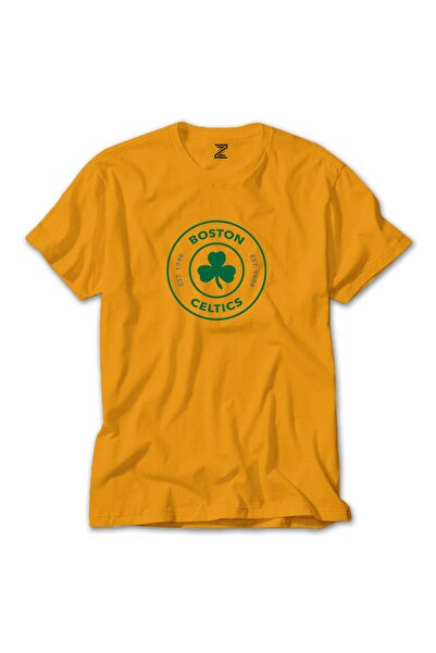 CrowsGate تي شيرت أحمر بشعار بوسطن سيلتيكس